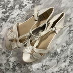 Rubynee Vintage y2k women Dunnes cream ankle strap bridal sandal