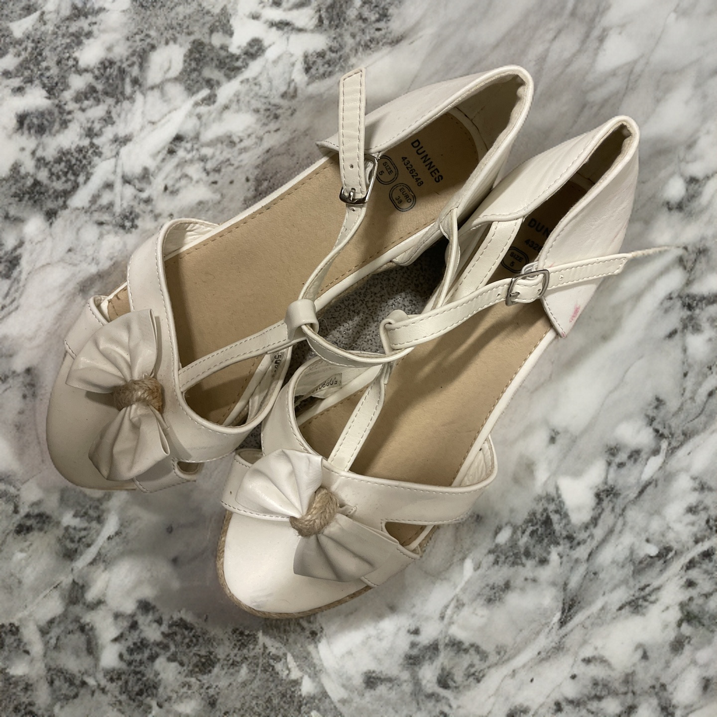 Rubynee Vintage y2k women Dunnes cream ankle strap bridal sandal