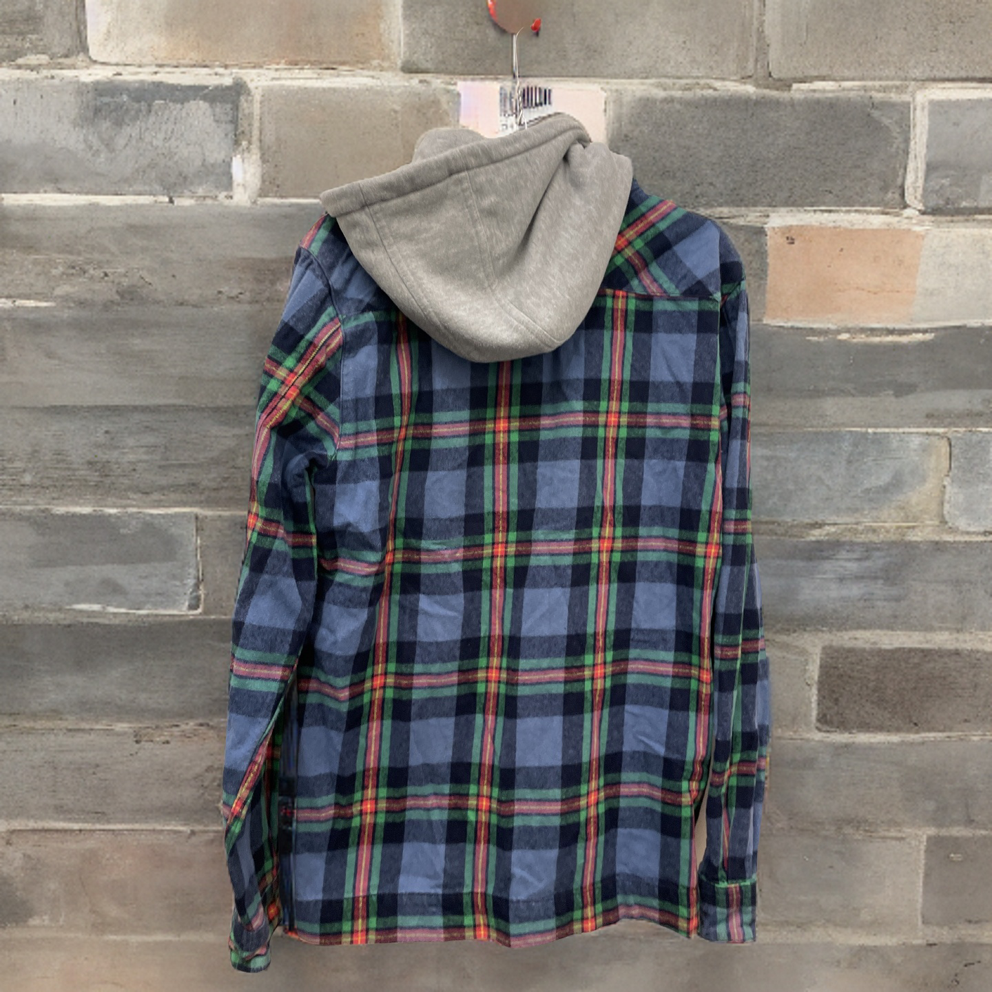 Rubynee Vintage y2k mens blue checkered shirt hoodie size M