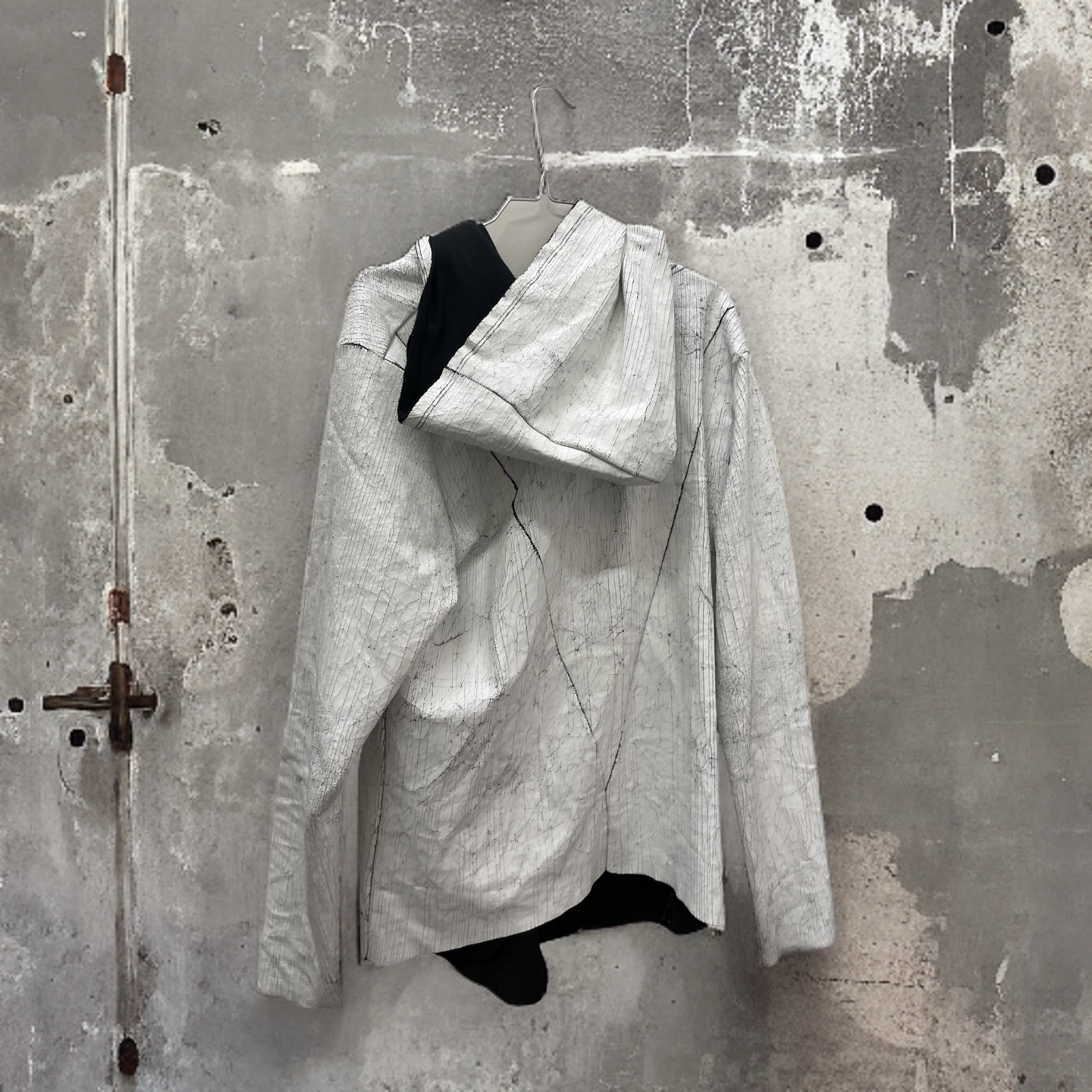 Rubynee Vintage y2k marble white pattern zara man hoodie size L