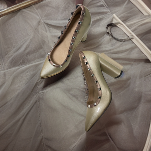 Vintage gold women luxury high heel shoe size 37