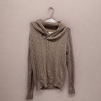 Rubynee Vintage y2k Chunky Cable Cow Neck cream jumper