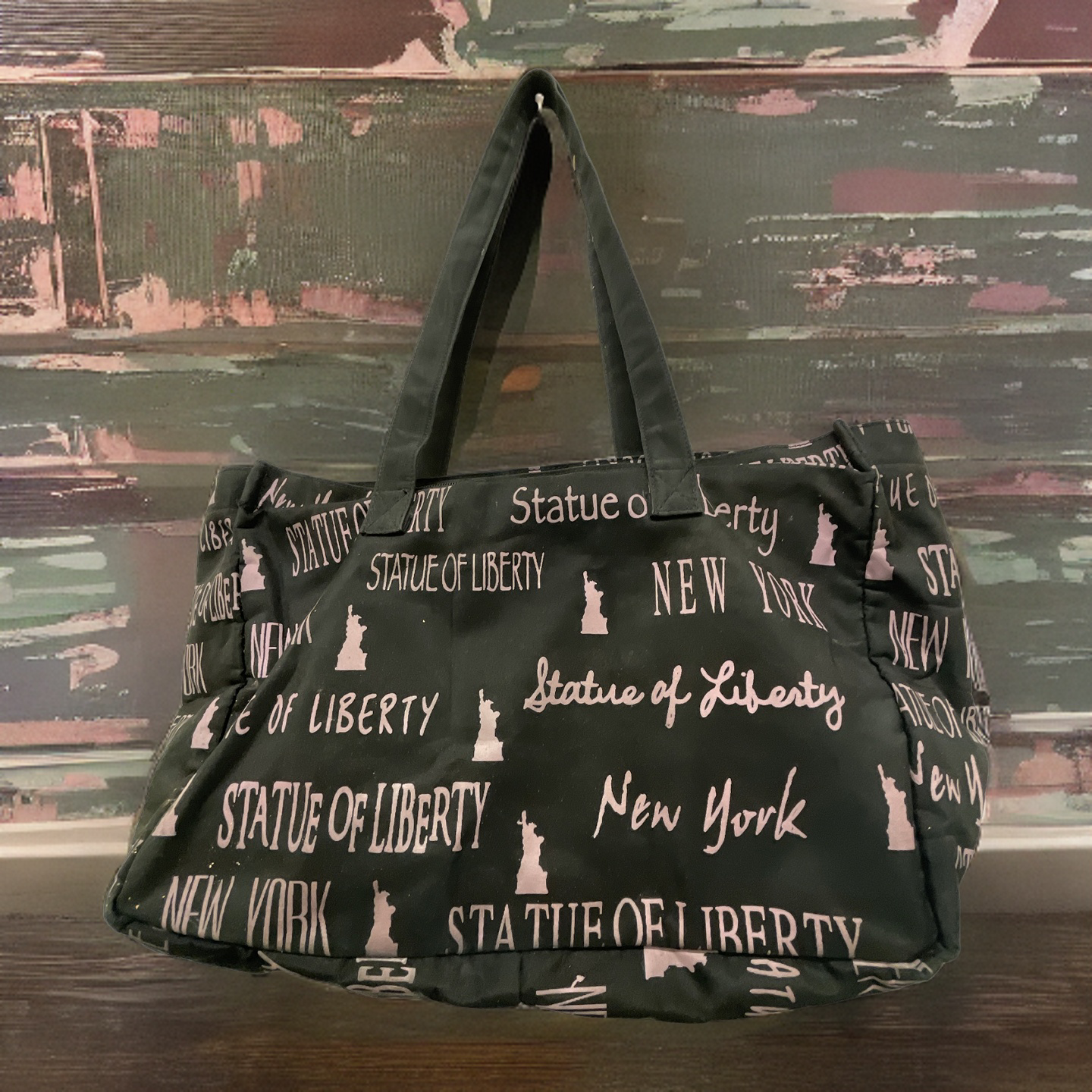  Rubynee Vintage y2k black graffiti rolling duffle bag