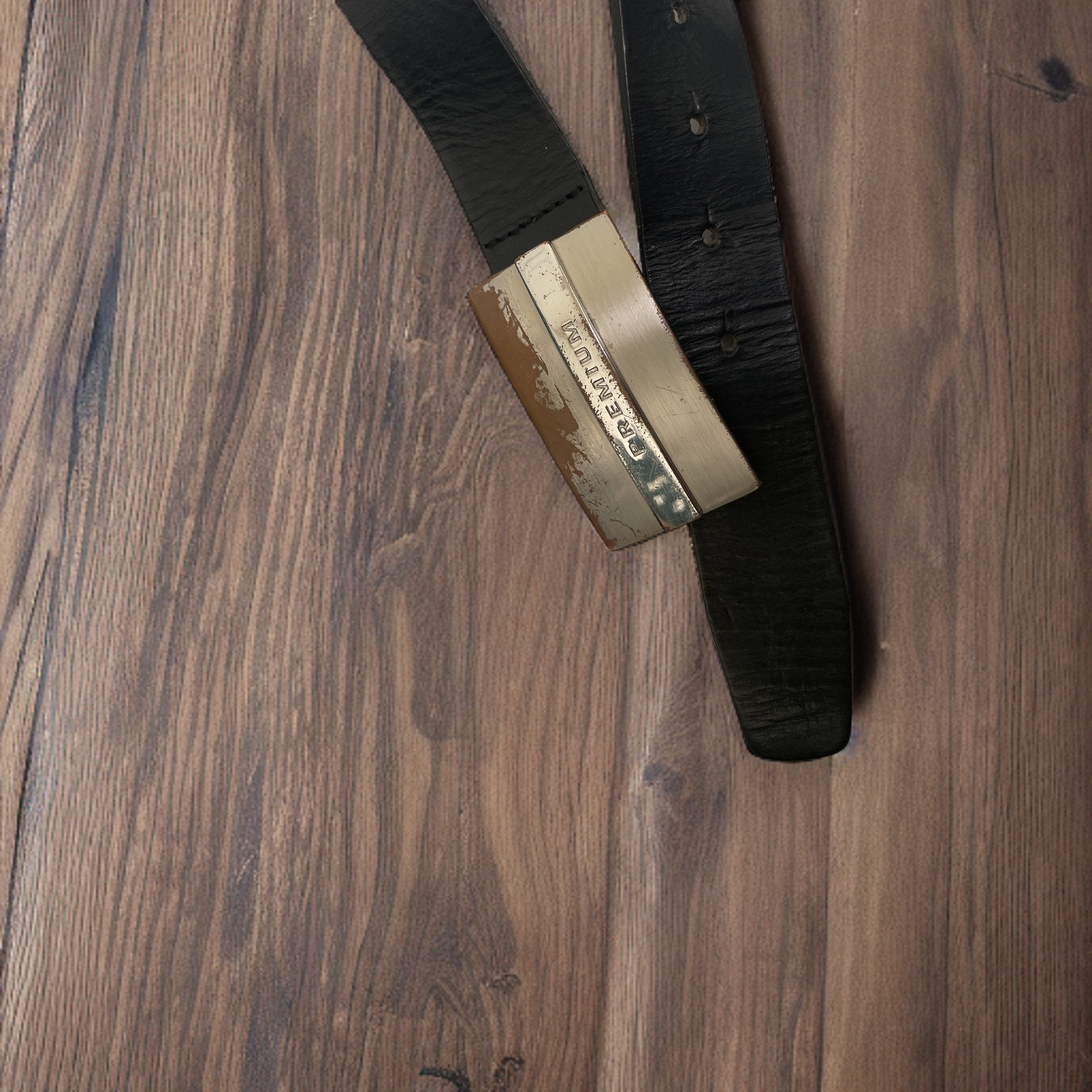 Vintage jack and jones premium black leather mens belt size s