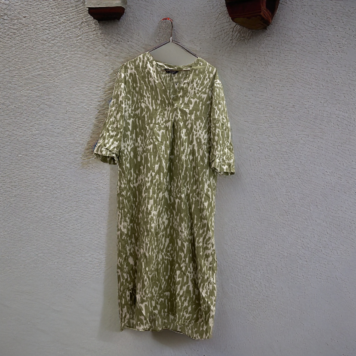 Rubynee Vintage y2k women mark & spencers green patterned mini dress size 10
