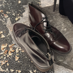 vintage mens brown leather lace up chelsea boot size 41