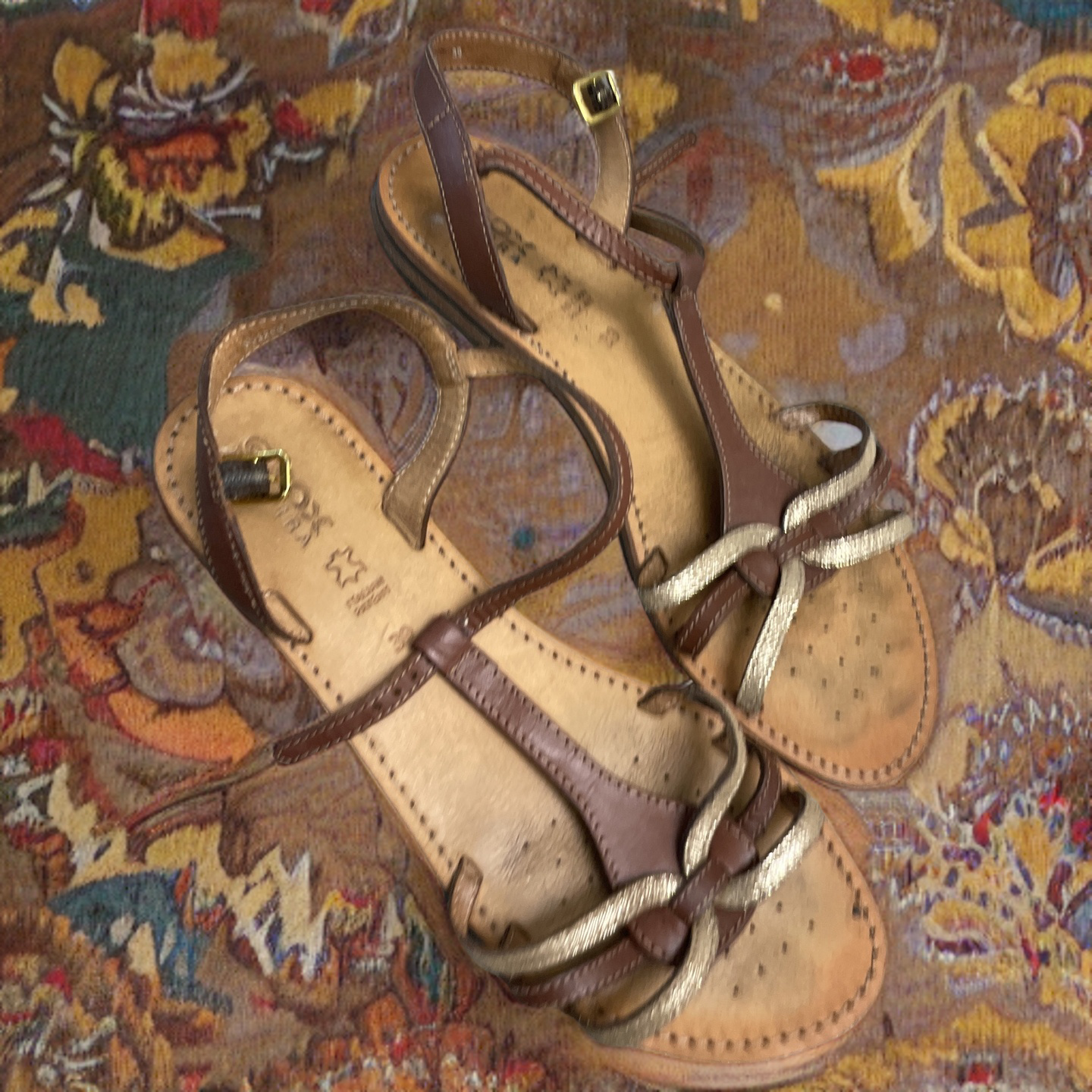 Rubynee Vintage y2k GEOX womens wedge heel brown sandals size 39