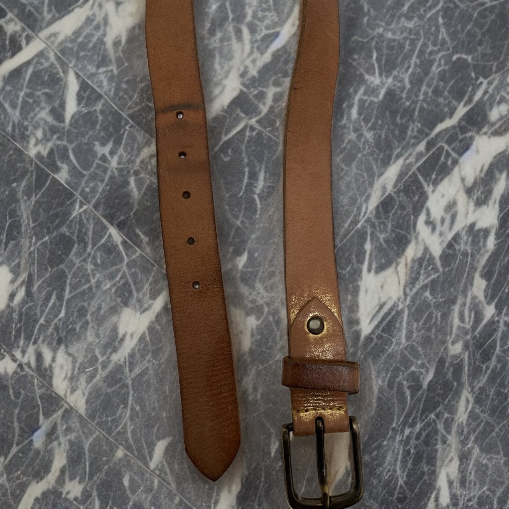 Vintage brown leather mens belt