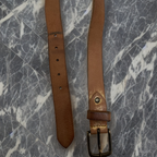 Vintage brown leather mens belt