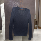 Rubynee Vintage y2k Zara Knitted Blue V-Neck Sweater