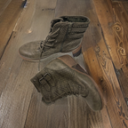 Vintage green winter lace up ankle boot size 41| SKU 1379