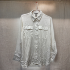 Rubynee  Vintage y2k H&M white regular fit linen long sleeve shirt