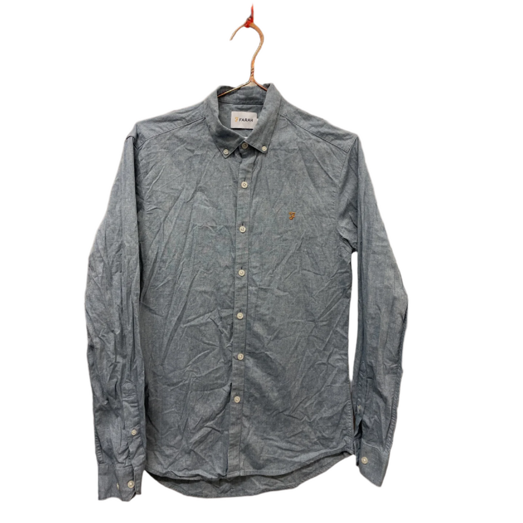 Rubynee  Vintage y2k mens slim fit Farah blue shirt size XS