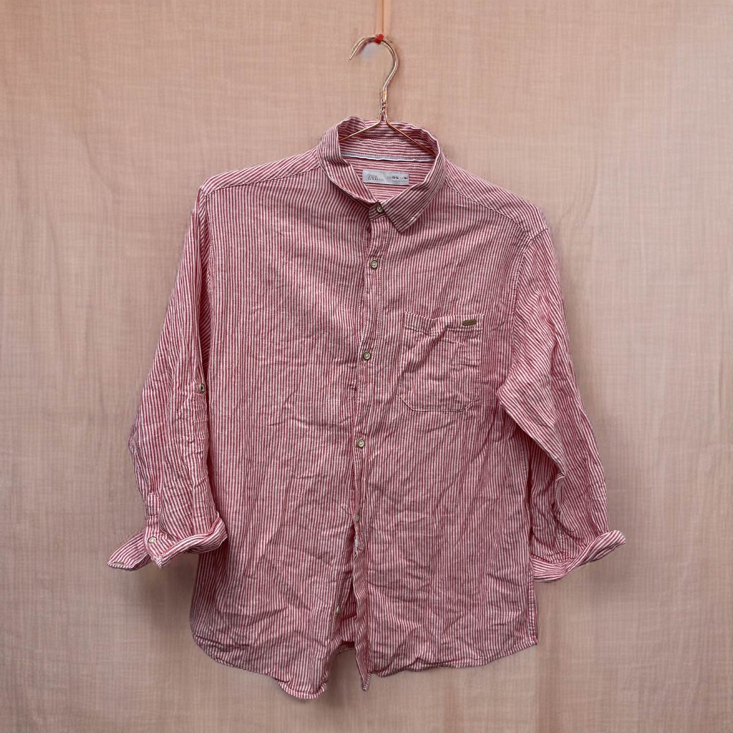 Rubynee  Vintage y2k mens Zara pink stripe shirt size S