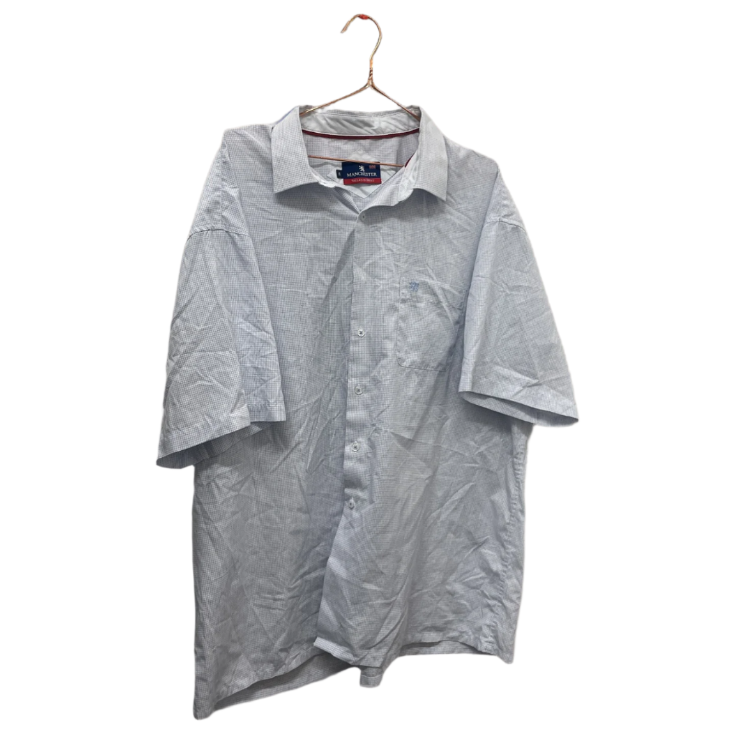 Rubynee  Vintage y2k regular fit mens short sleeve white manchester tallas extra shirt size XXXL