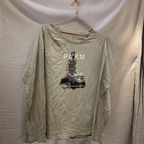 Rubynee Vintage y2k regular fit long sleeve cream graphics tshirt