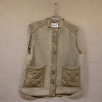 Rubynee  Vintage y2k Globalfunk sleeveless padded Cream Jacket