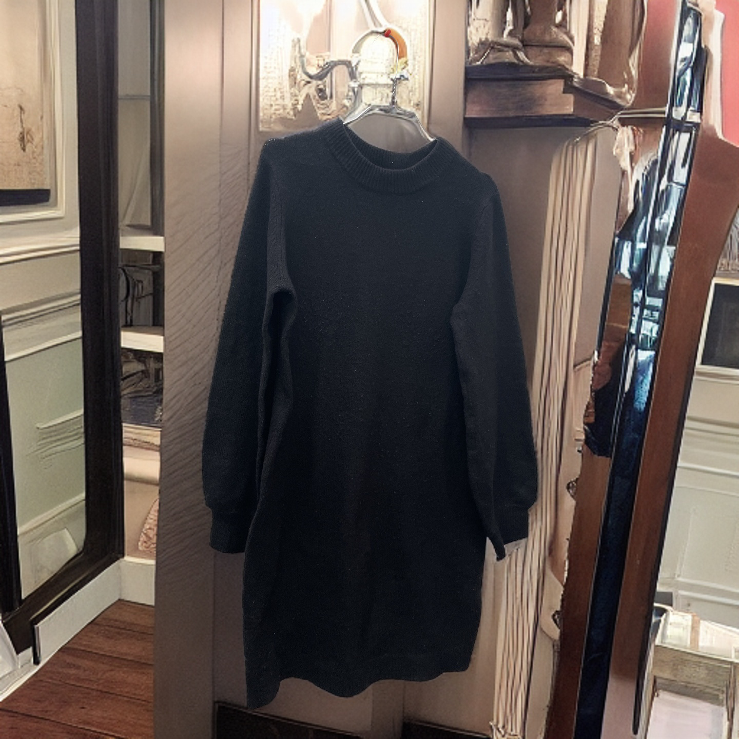 Rubynee Vintage y2k black liz devy long sleeve knitted jumper dress