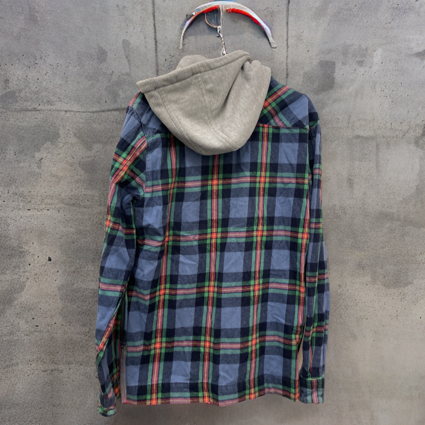 Rubynee Vintage y2k mens blue checkered shirt hoodie size M