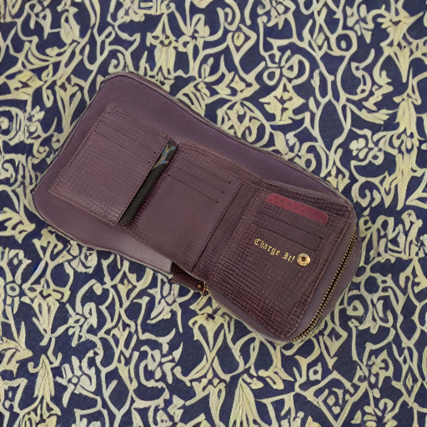 Rubynee Vintage y2k portable Juicy couture foldable brown leather wallet bag