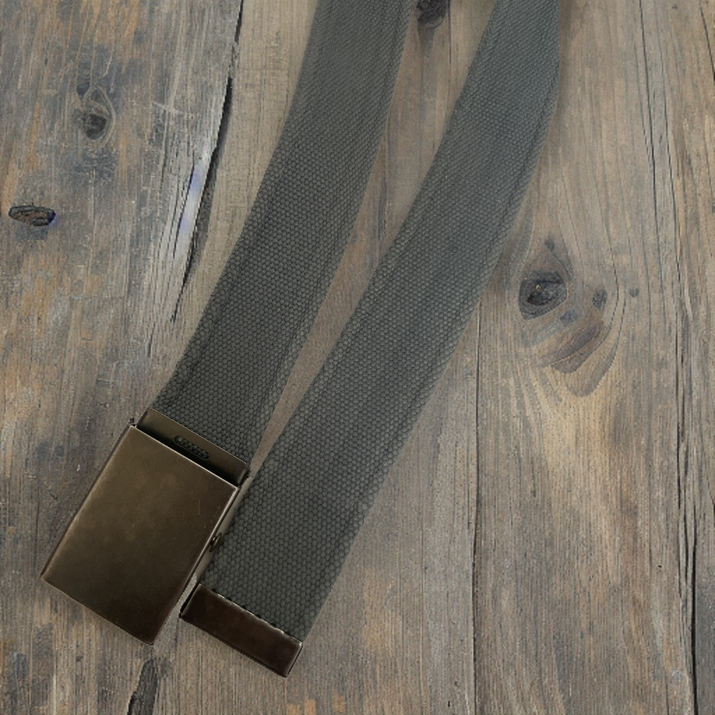 Vintage large blue military adjustable buckle belt