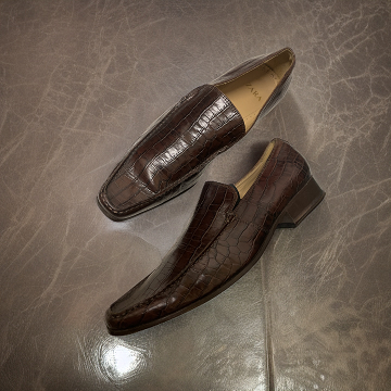 Vintage zara brown crocrodile leather mens shoe size 41