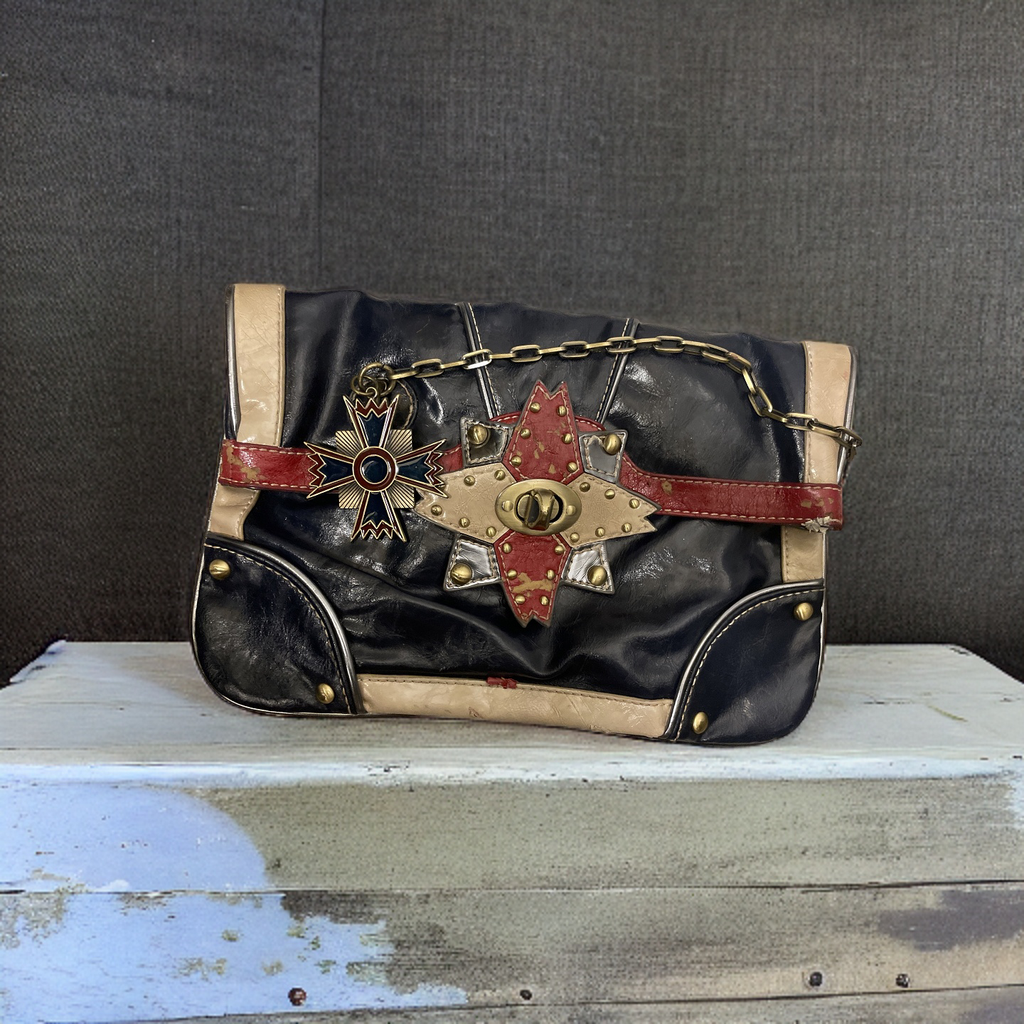  Rubynee Vintage y2k River Island Navy Blue Clutch Bag