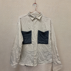 Rubynee  Vintage y2k zara mens cream regular fit shirt with black pocket