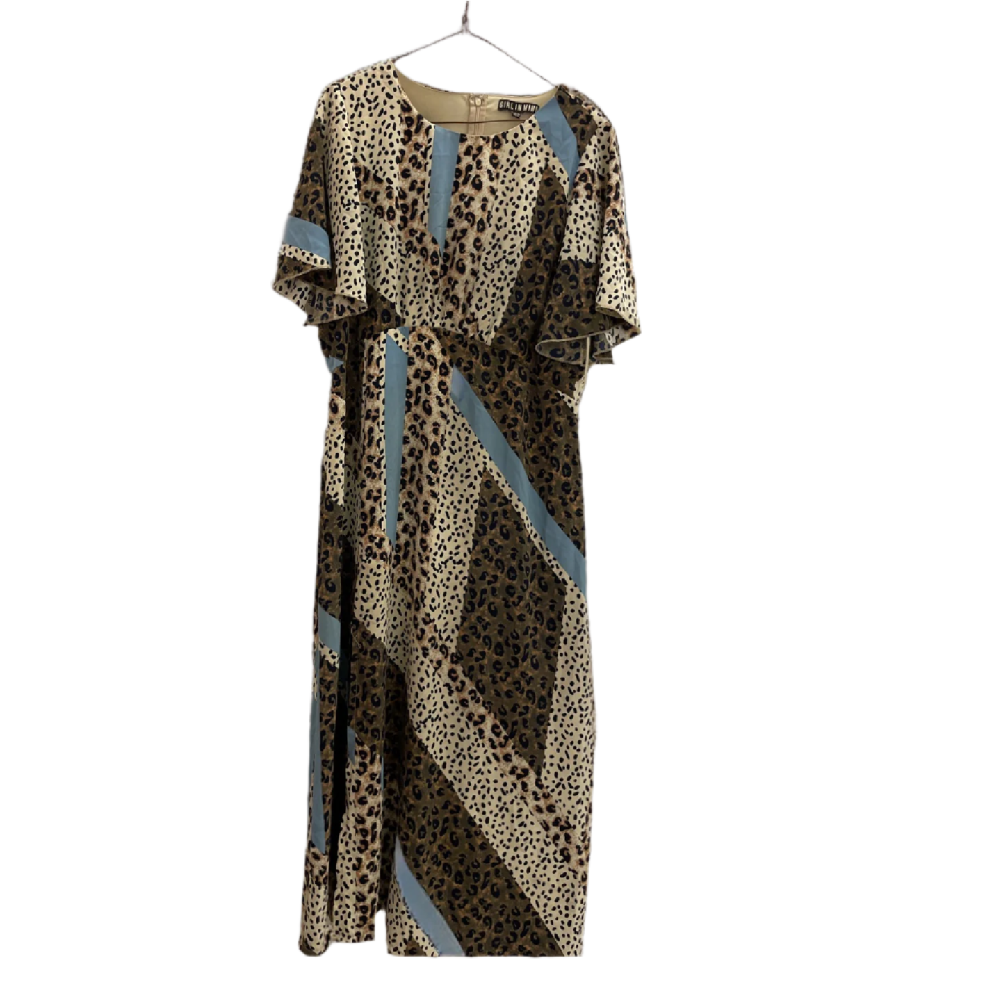 Rubynee Vintage y2k Girlinmind Animal Print Angel Sleeve Midaxi Dress