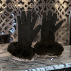 Rubynee Vintage y2k Faux fur grey gloves