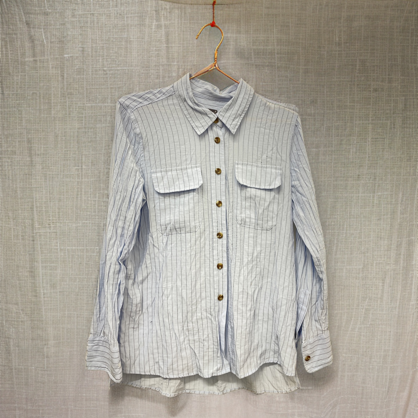 Rubynee  Vintage y2k womens mark & spencer line stripe blue shirt size 10