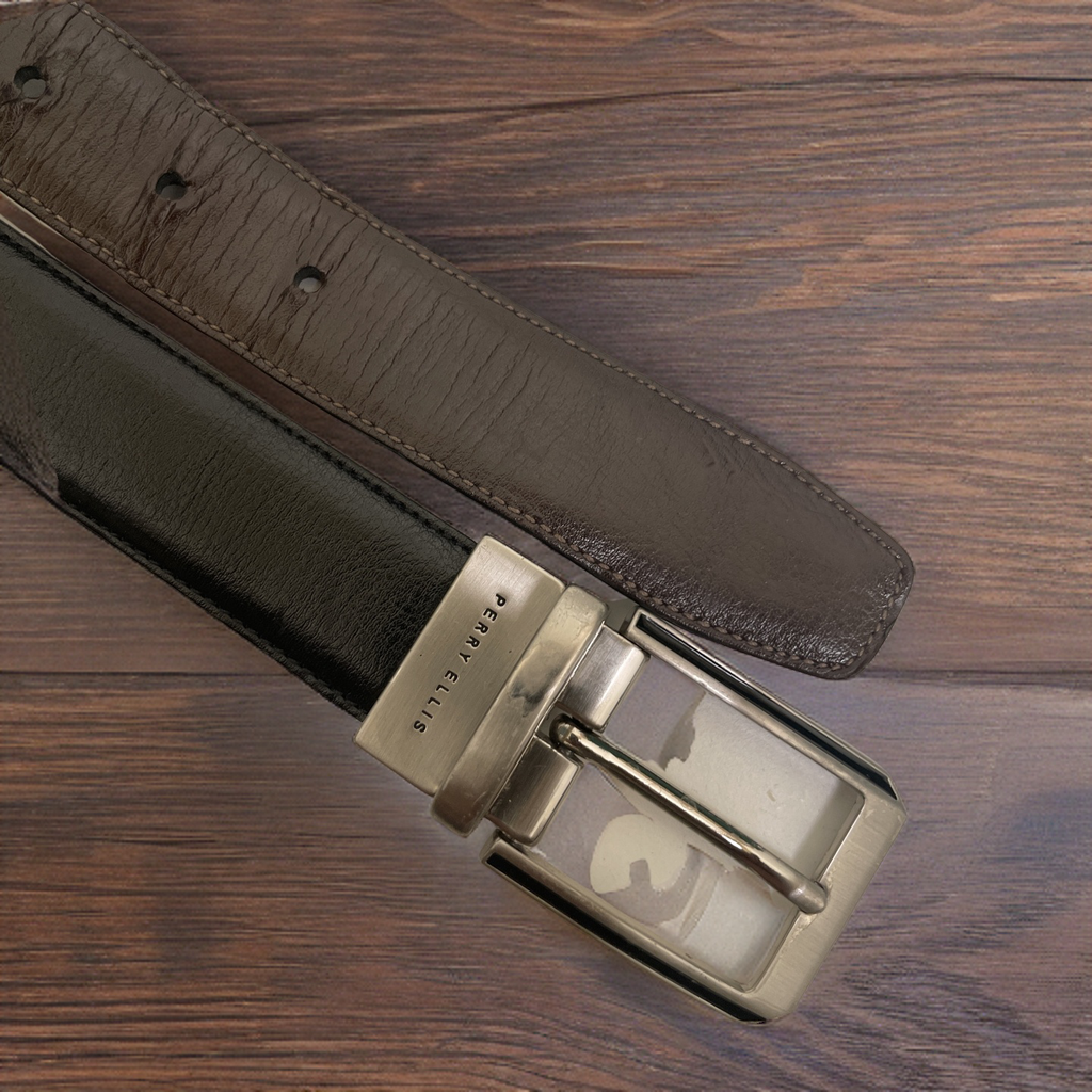 Vintage Perry Ellis brown buckle belt size XL