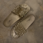Vintage bronze embellished women slide size uk 7