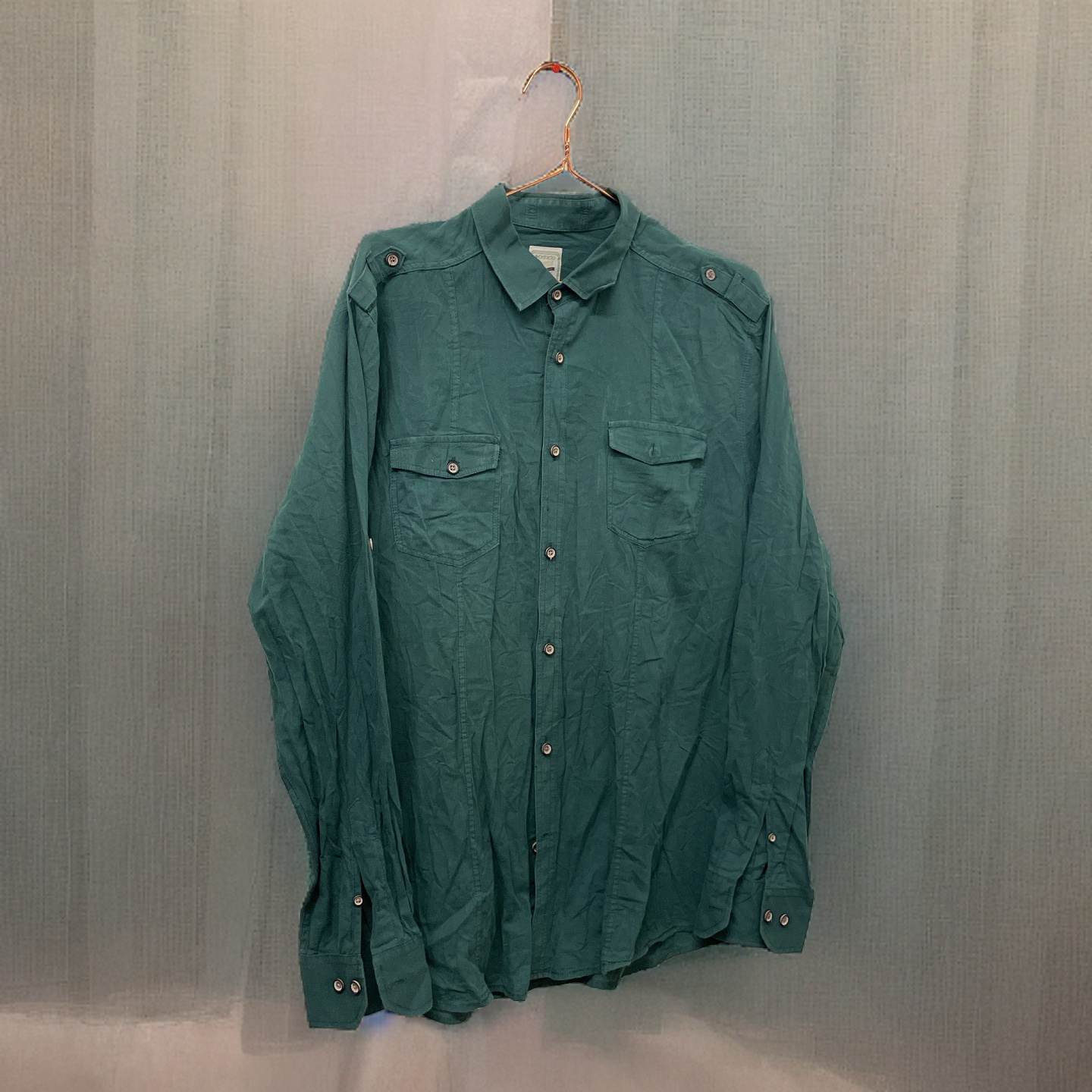 Rubynee Vintage y2k regular fit mens defacto green long sleeve shirt