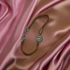 Rubynee Vintage y2k Brown faux leather bracelet with silver pendant