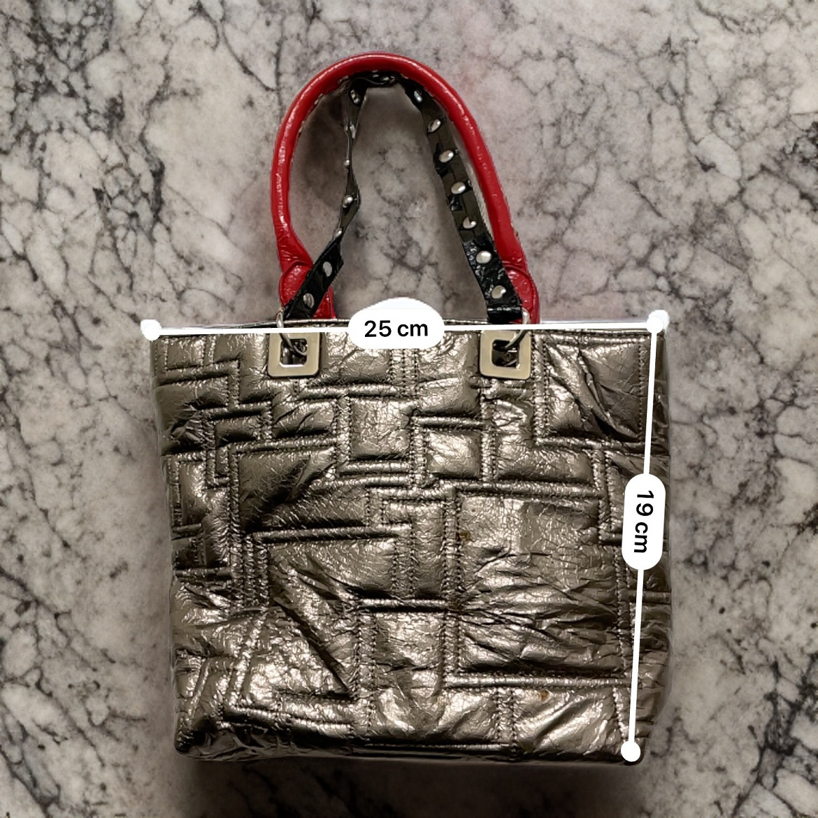  Rubynee Vintage y2k Riverisland silver leather fancy hand bag