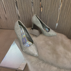Rubynee Vintage y2k Ladies Anne Michelle Silver sparkling high heel Shoes'