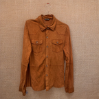 Rubynee  Vintage y2k mens suede orange denim couture long sleeve shirt