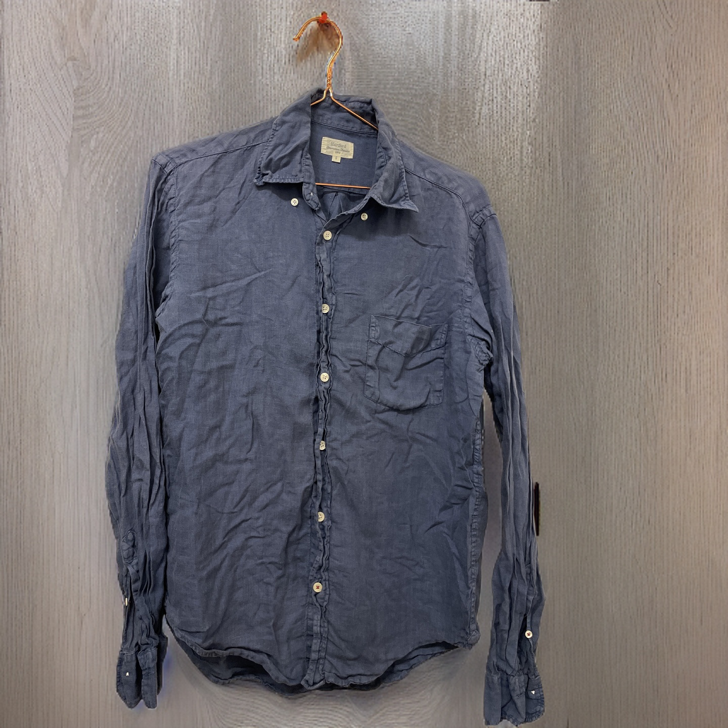 Rubynee Vintage y2k hartford mens blue long sleeve casual fit shirt