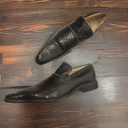 Vintage Zara luxury men black leather shoe size 41