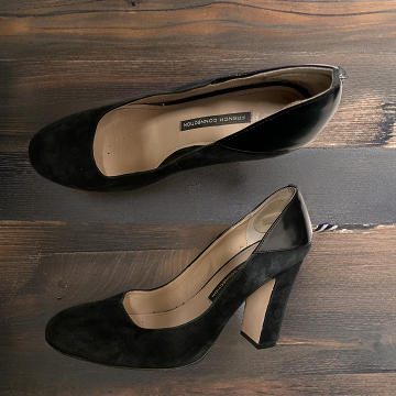 Vintage french connection black block heel pump size 37