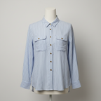 Rubynee  Vintage y2k womens mark & spencer line stripe blue shirt size 10