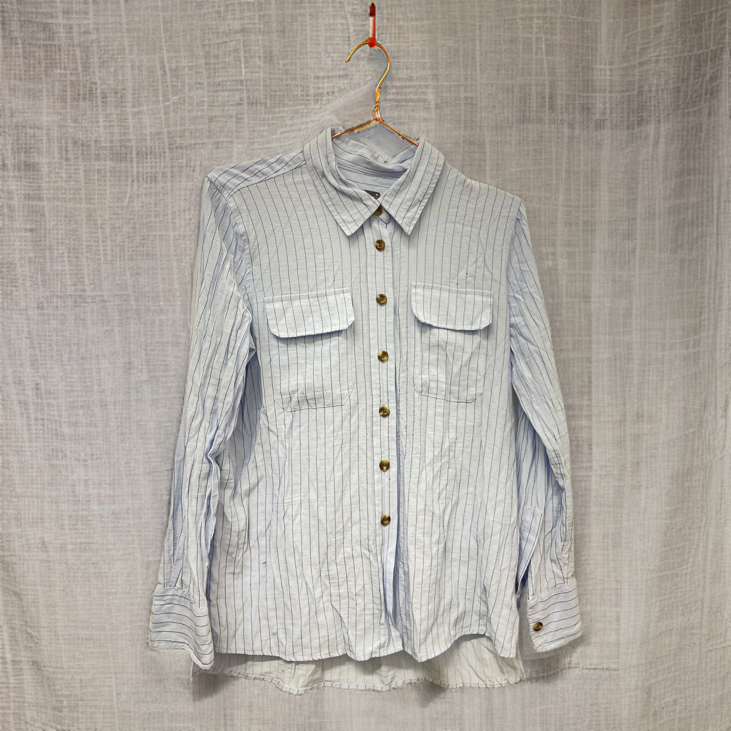 Rubynee  Vintage y2k womens mark & spencer line stripe blue shirt size 10