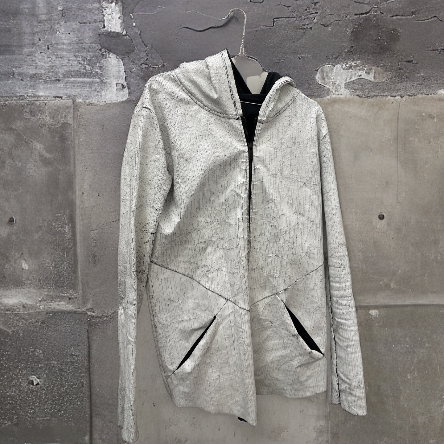 Rubynee Vintage y2k marble white pattern zara man hoodie size L