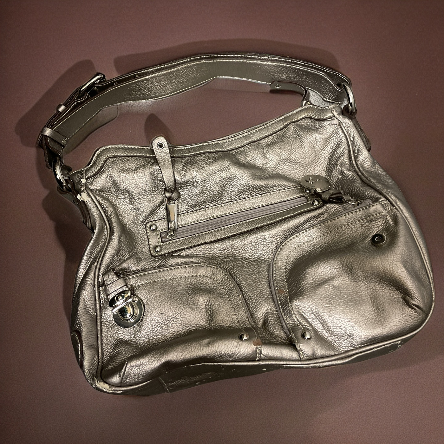  Rubynee Vintage y2k bronze leather women hand bag