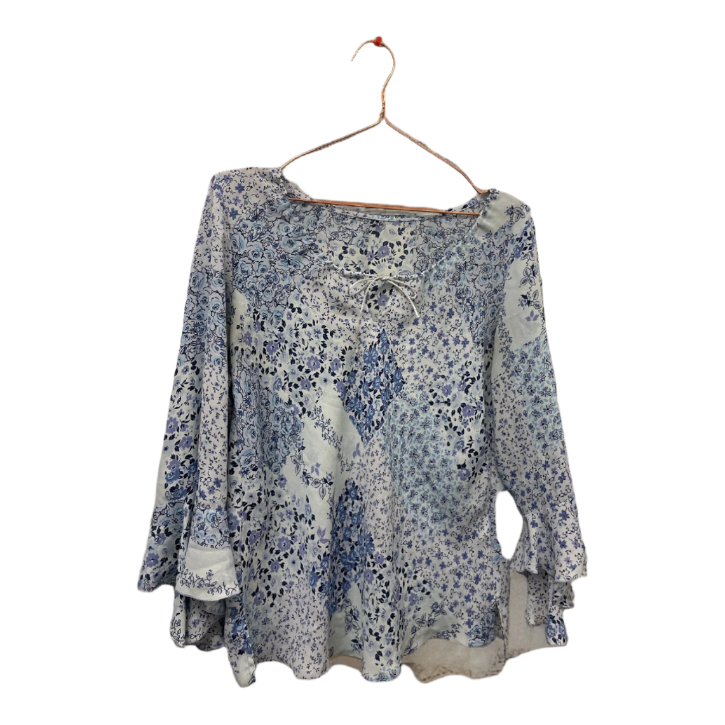 Rubynee  Vintage y2k blue floral printed cotton blouse size 8