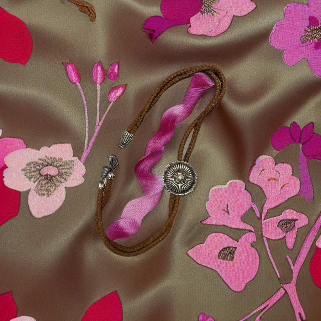 Rubynee Vintage y2k Brown faux leather bracelet with silver pendant