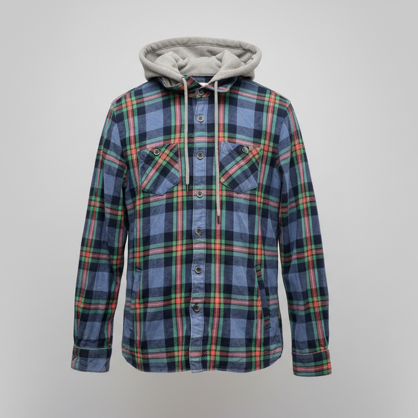 Rubynee Vintage y2k mens blue checkered shirt hoodie size M