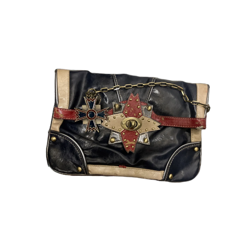  Rubynee Vintage y2k River Island Navy Blue Clutch Bag