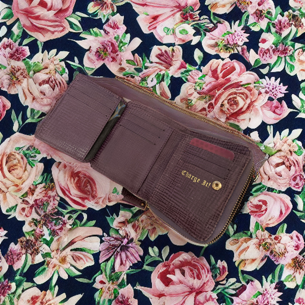 Rubynee Vintage y2k portable Juicy couture foldable brown leather wallet bag